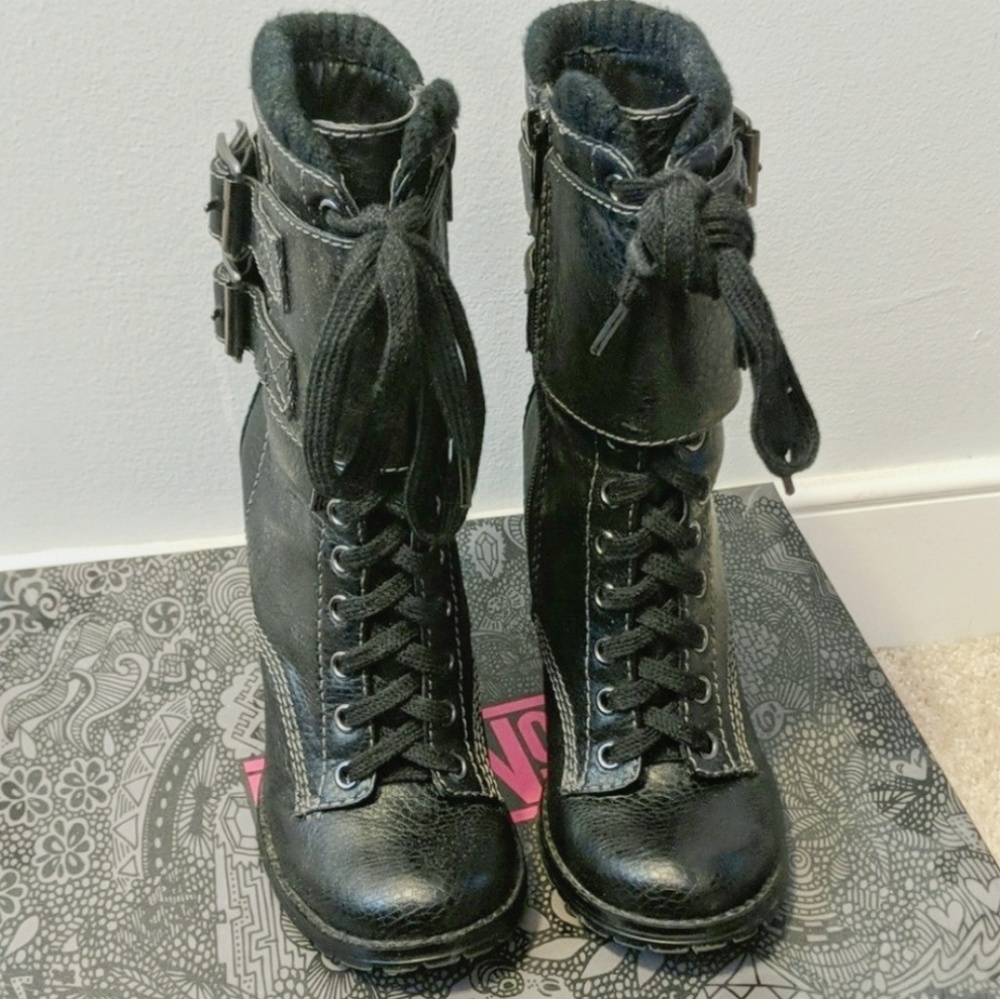 Mix No. 6 heeled black leather boots